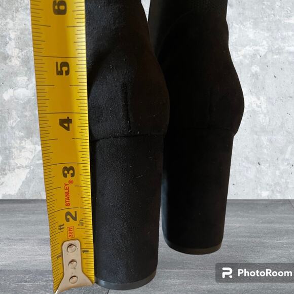 NWB Black Stretchy Pull on Sock Boots Size 9 - Picture 9 of 11